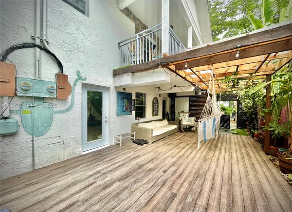 a view of a brick building