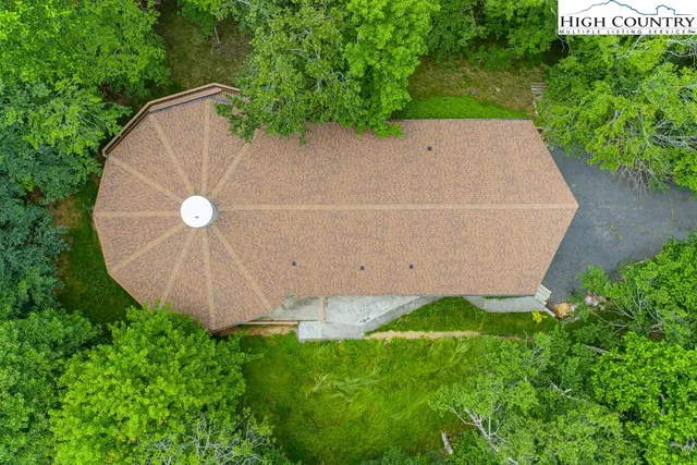 an aerial view of a house