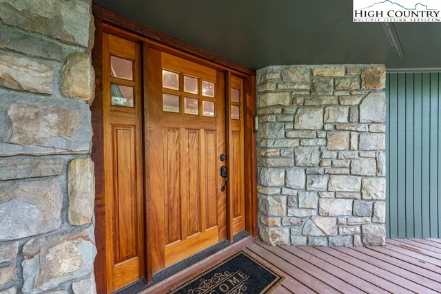 a view of wooden door