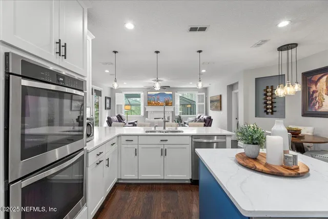 a backyard of a house with lots of green space