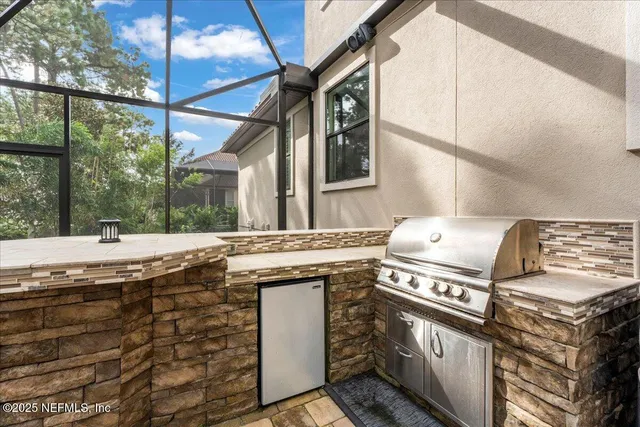 a view of outdoor space with garden and trees