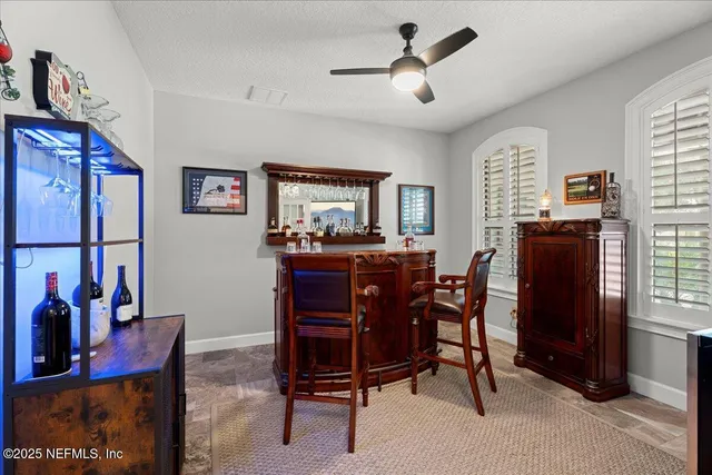 a view of a park with palm trees