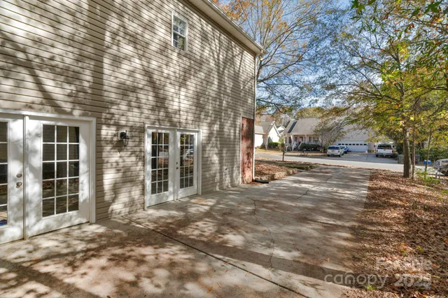 a view of a building with trees