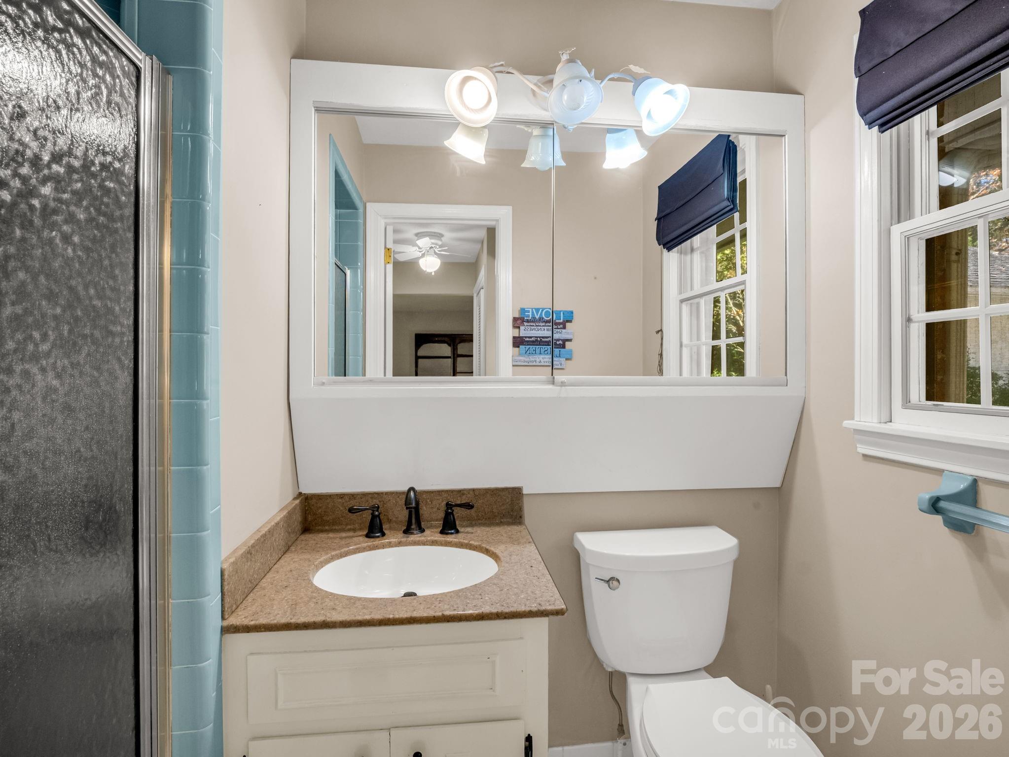 1867 Fruitland Road Hendersonville, NC 28792 - Photo 31 of 45 a bathroom with a toilet a sink and a mirror