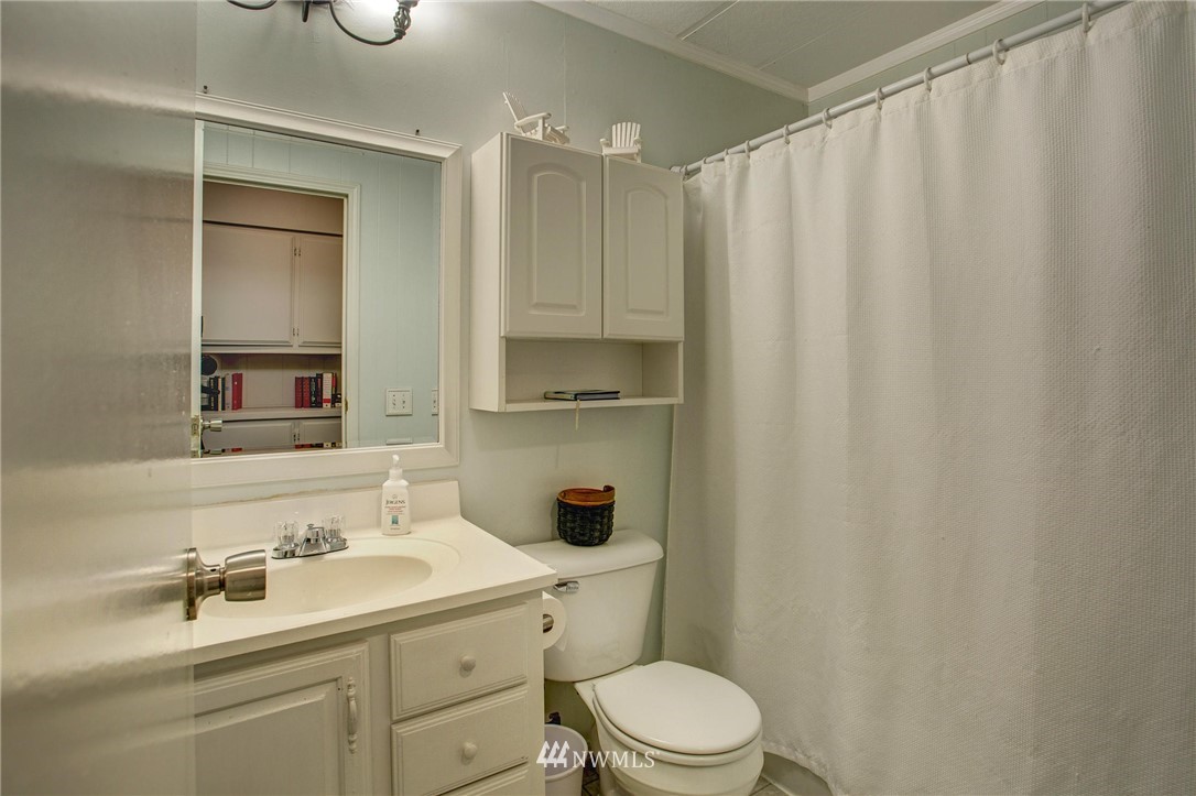 13306 Wagner Road Monroe, WA 98272 - Photo 14 of 23 a bathroom with a sink a toilet and shower curtain