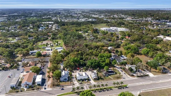 an aerial view of multiple house