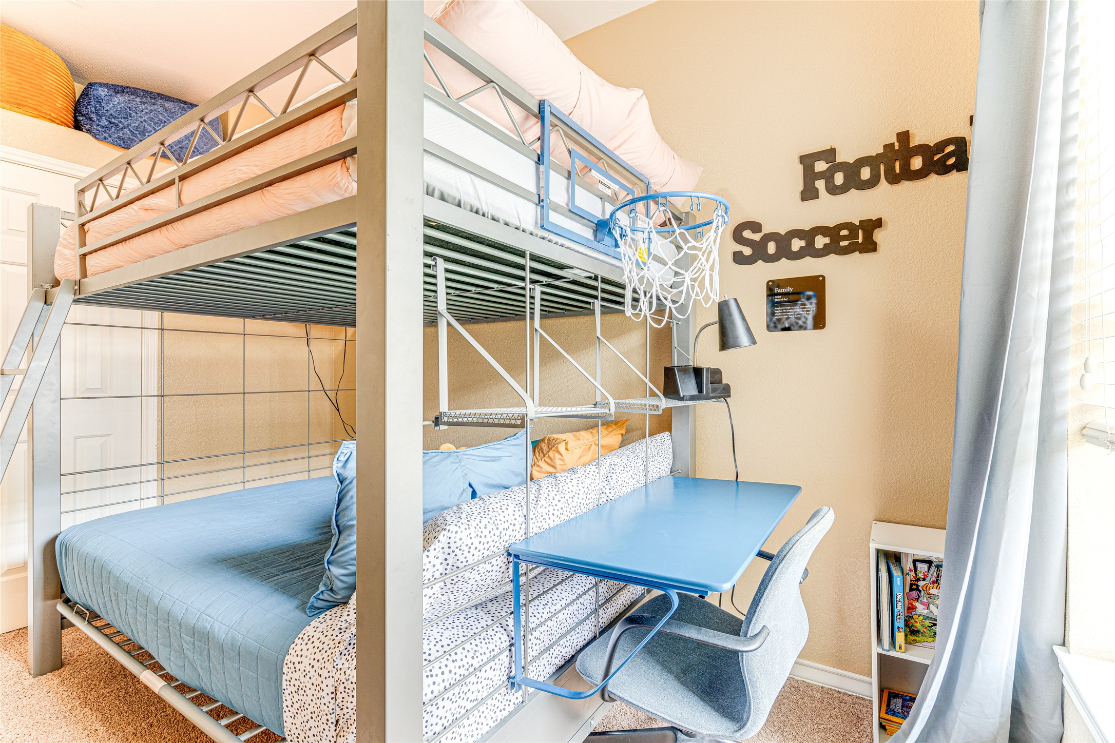 1209 Lacey Oak Loop Round Rock, TX 78681 - Photo 21 of 22 Integrated metal bunk bed with a built-in desk and chair