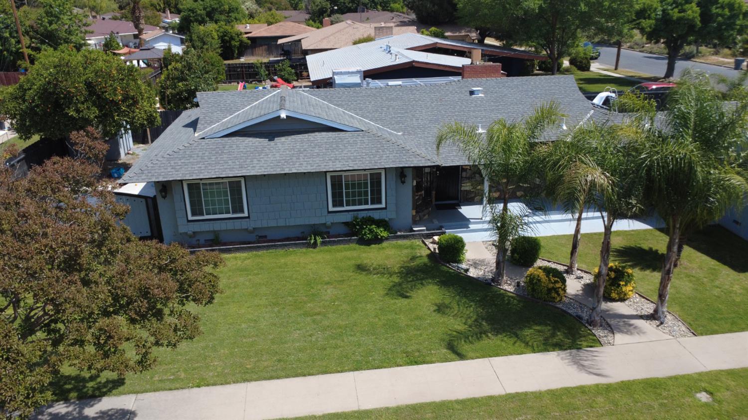 3662 North Angus Street Fresno, CA 93726 - Photo 63 of 67 an aerial view of a house with garden space and street view