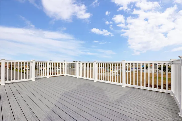 a view of a wooden deck