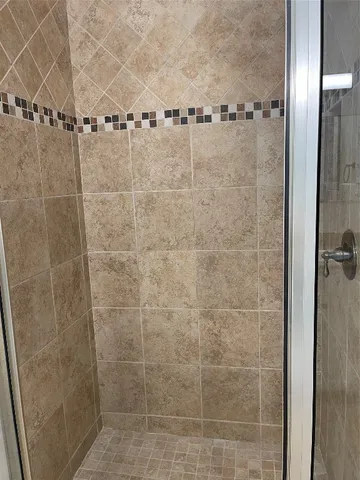 a bathroom with a shower