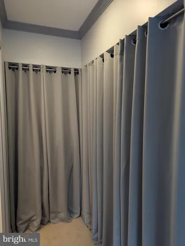 a view of a shower curtain