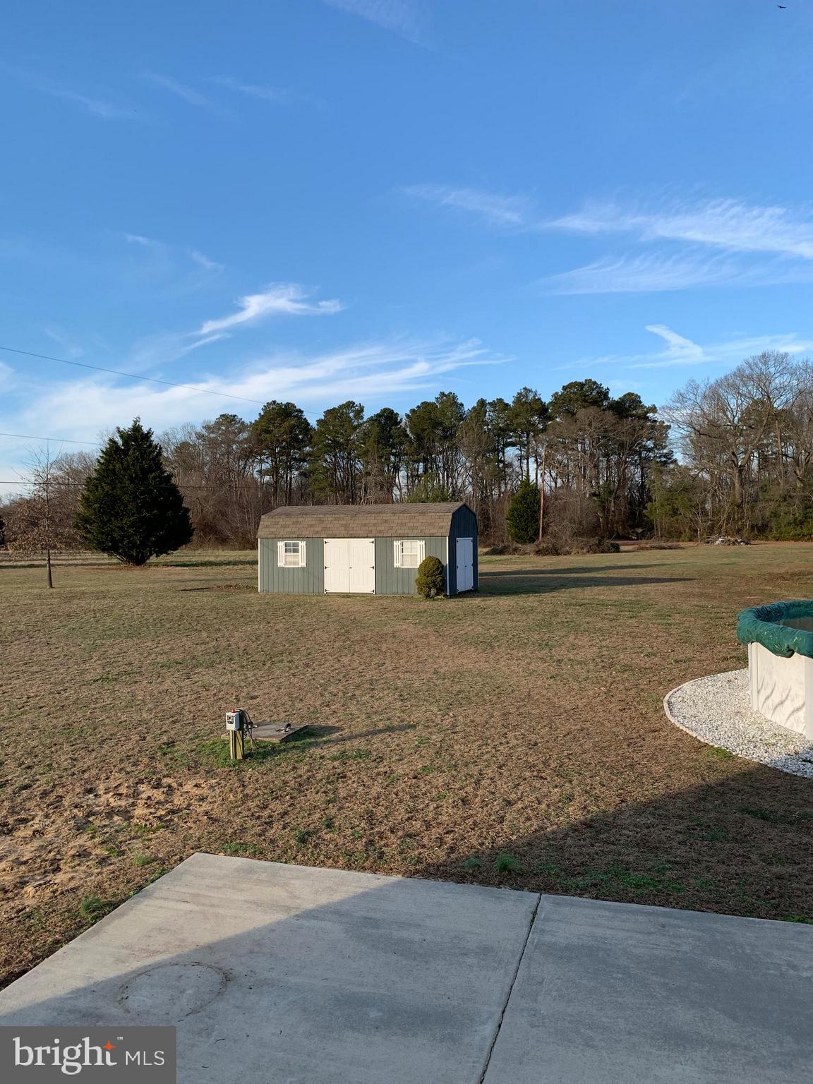 3834 Wrights Wharf Road Hurlock, MD 21643 - Photo 16 of 17 Exterior Rear with Patio, Pool & Shed