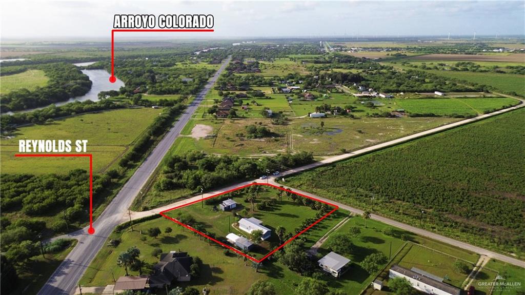 27516 Glenview Road Rio Hondo, TX 78583 - Photo 22 of 26 View of rural area with rows of crops and property boundaries highlighted
