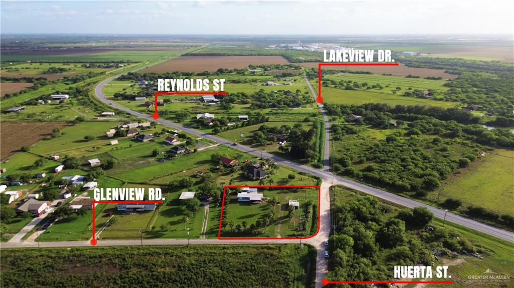 27516 Glenview Road Rio Hondo, TX 78583 - Photo 24 of 26 Overview of rural landscape with property parcel outlined