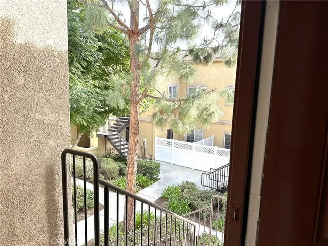 a view of a balcony with lake view