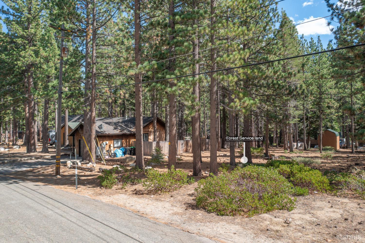 712 Seneca Drive South Lake Tahoe, CA 96150 - Photo 20 of 28 a backyard of a house with lots of green space and fountain