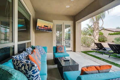 48640 Cascade Street Indio, CA 92201 - Photo 18 of 49 a bedroom with furniture and a large window