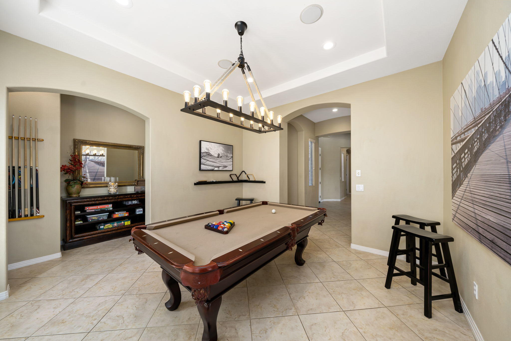 48640 Cascade Street Indio, CA 92201 - Photo 31 of 49 a room with pool table and flat screen tv