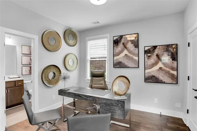 a clock on a table in a room