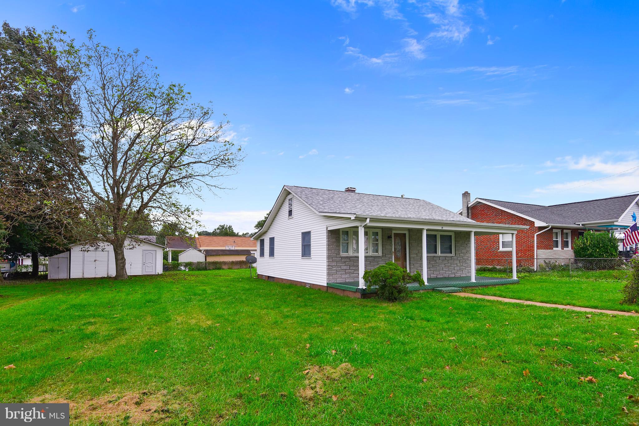 Side view of the house and yard