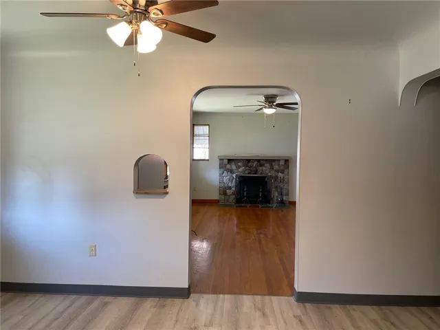 a view of a livingroom with a fireplace