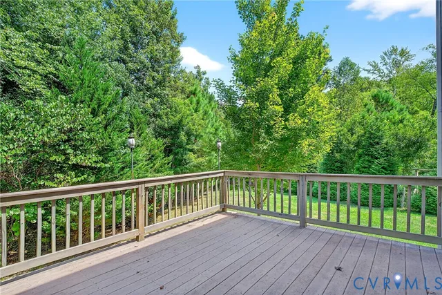 a view of a wooden roof deck