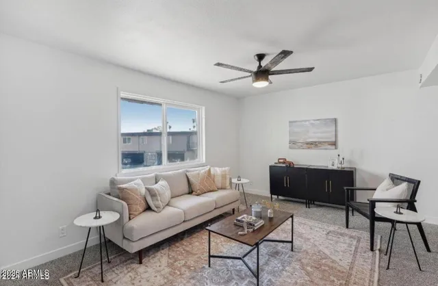 a living room with furniture