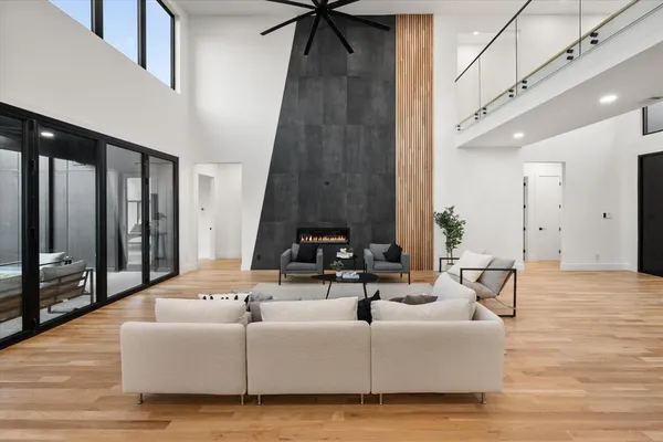 a living room with furniture