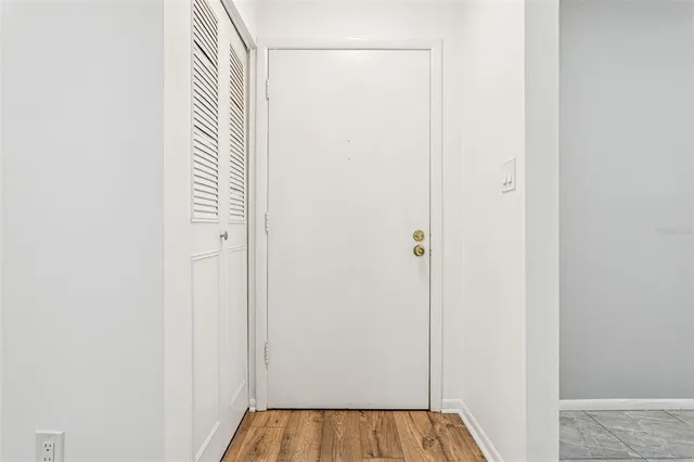 a view of a chandelier in a room