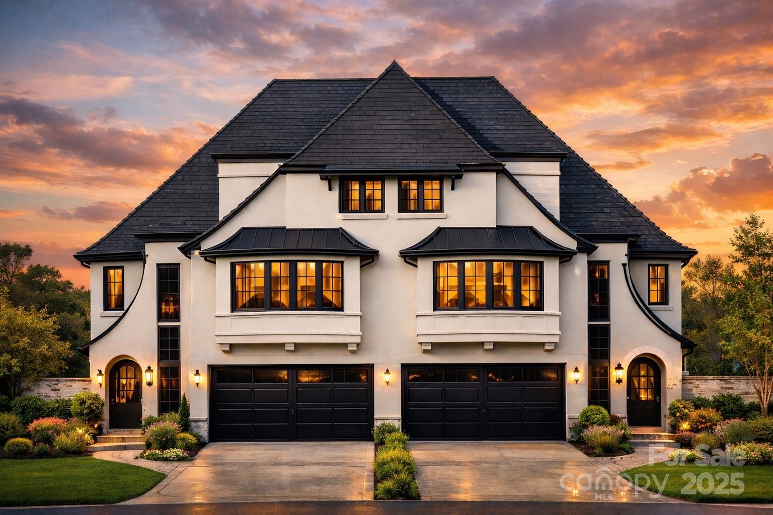 a front view of a house