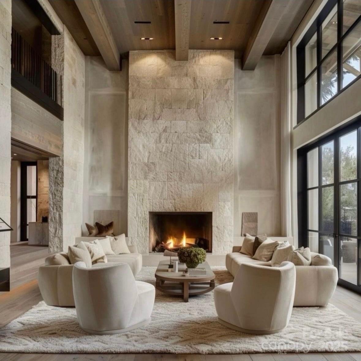 2859 Sharon Road Charlotte, NC 28211 - Photo 3 of 9 a living room with furniture and a fireplace