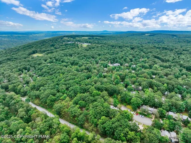 a view of a big yard with lots of green space