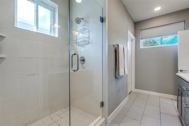 a bathroom with a shower