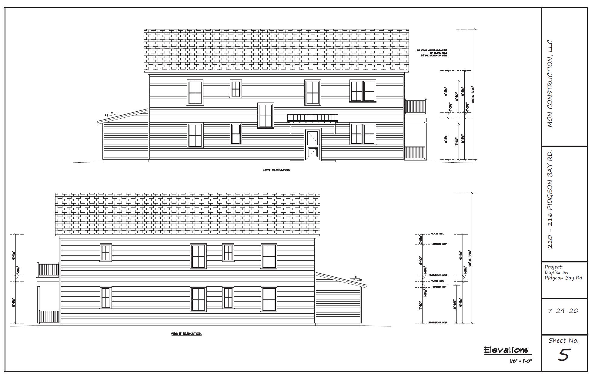 210 Pidgeon Bay Road Summerville, SC 29483 - Photo 22 of 25 Right Duplex Elevations - Front & Rear