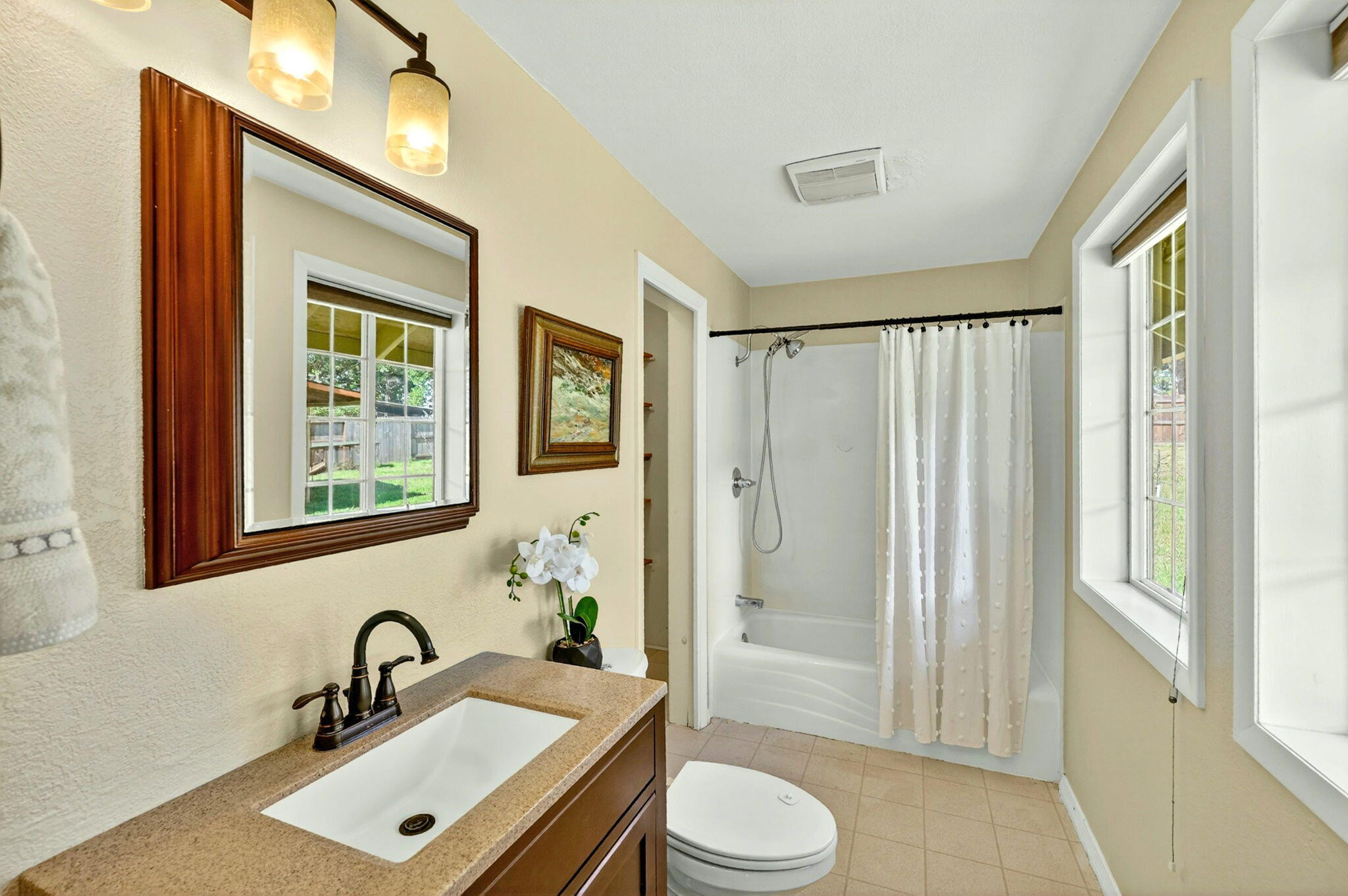 51 Sterling Creek Road Jacksonville, OR 97530 - Photo 25 of 54 a bathroom with a sink a toilet and shower