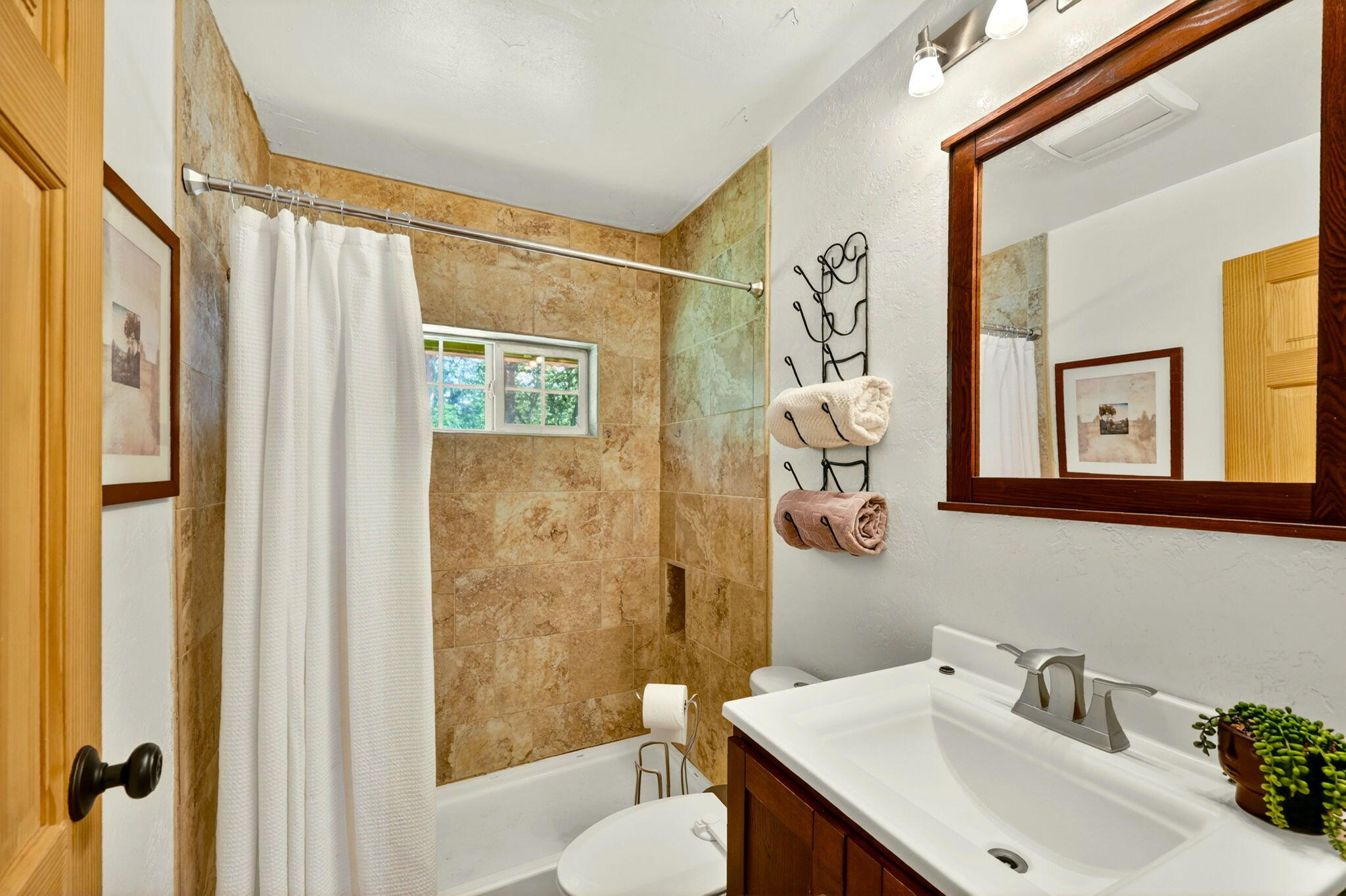 51 Sterling Creek Road Jacksonville, OR 97530 - Photo 28 of 54 a bathroom with a sink and a mirror
