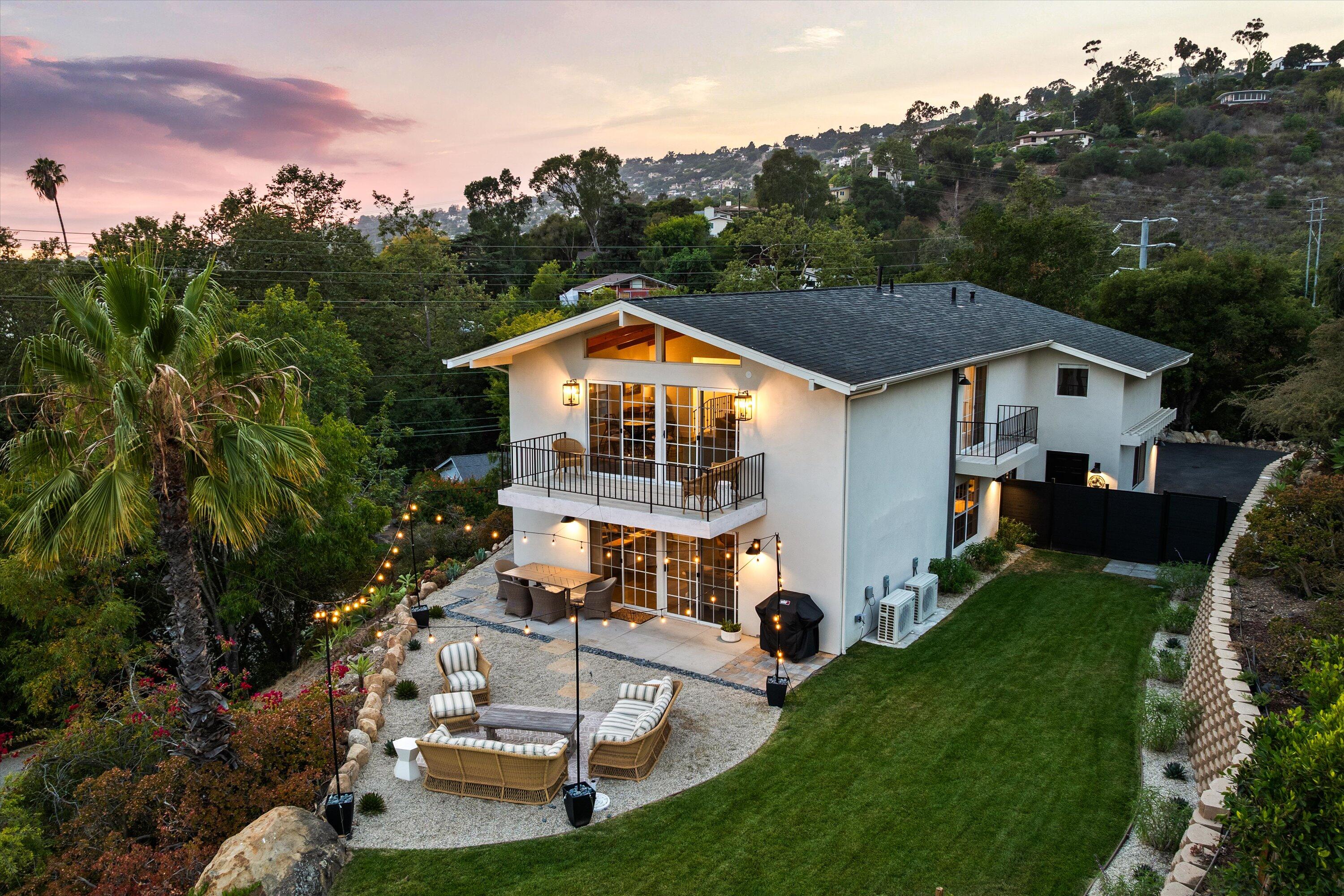 1378 Sycamore Canyon Road Santa Barbara, CA 93108 - Photo 25 of 28 an aerial view of a house with swimming pool and sitting area