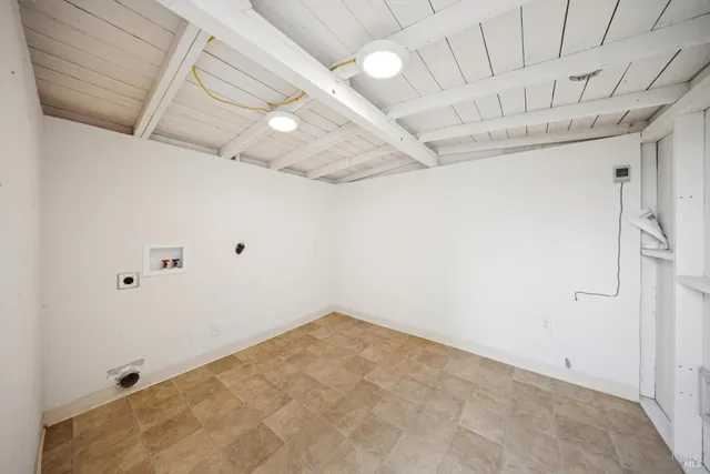 a view of a room with racks