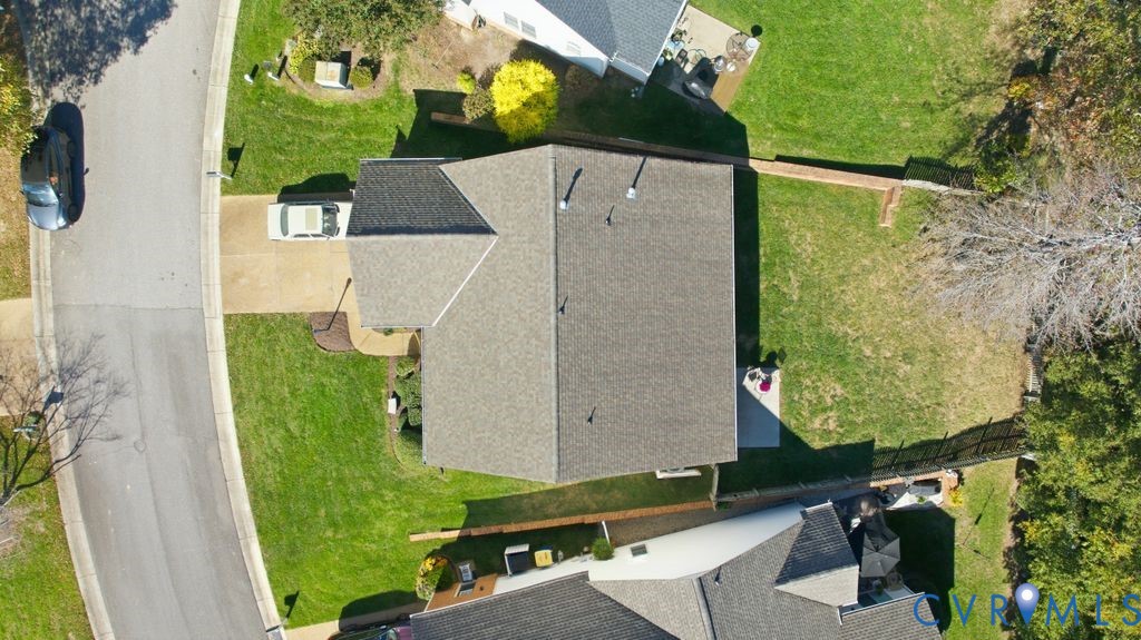 13924 Krim Point Road Midlothian, VA 23114 - Photo 34 of 48 an aerial view of a house with a yard