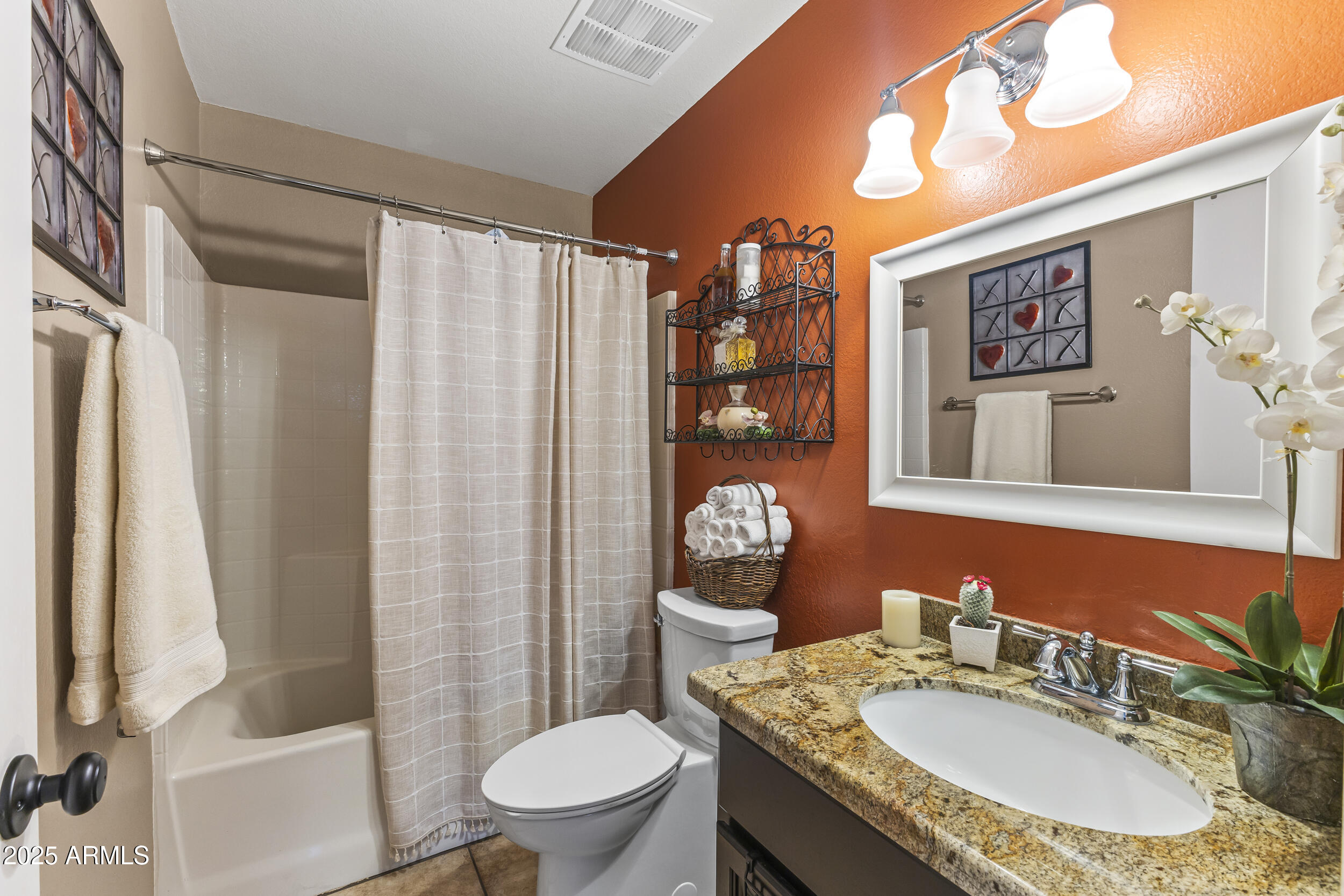 922 West Hudson Way Gilbert, AZ 85233 - Photo 15 of 27 a bathroom with a granite countertop sink toilet and shower