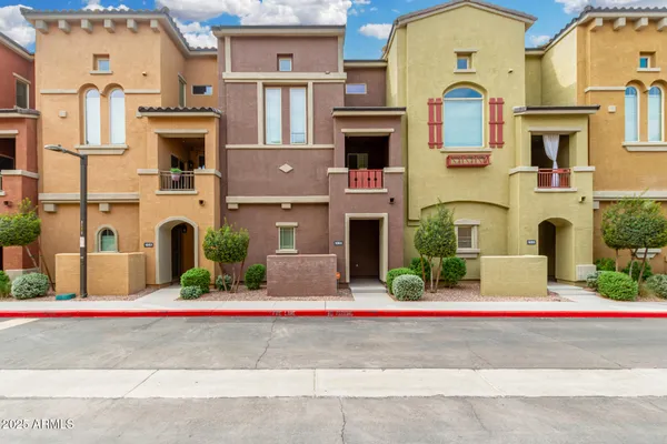 a front view of multiple houses