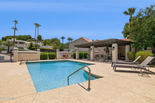 a view of a bench in the garden