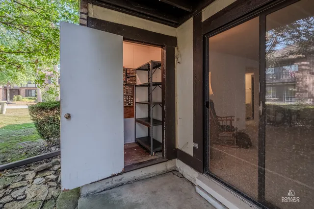 a view of parking garage with parking space