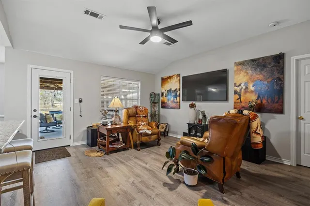 a living room with furniture