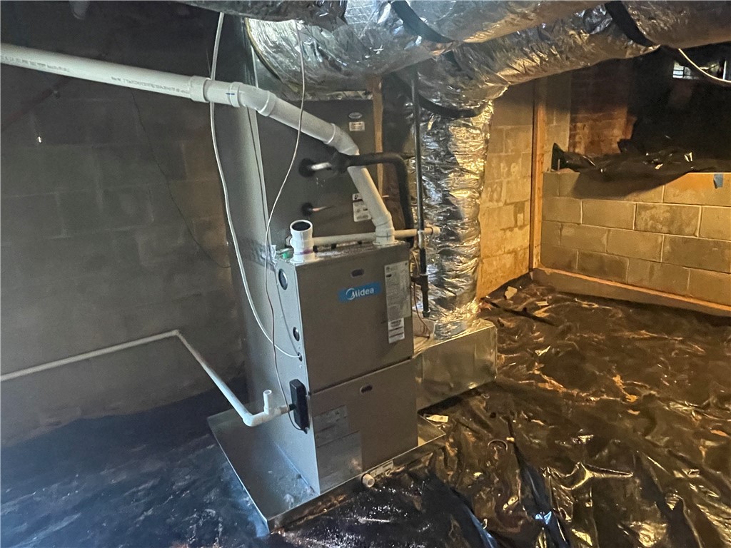 22 3rd Street Pendleton, SC 29670 - Photo 24 of 29 Essential utilities and ductwork are neatly installed within this spacious, functional area.