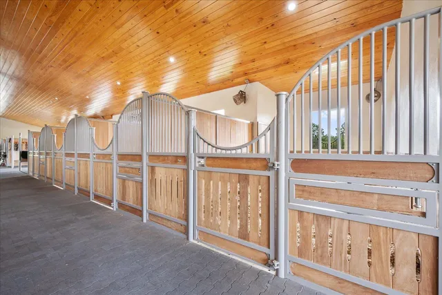 a view of a balcony from door