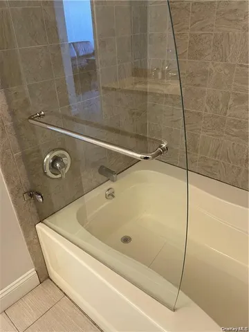 a bathroom with a tub