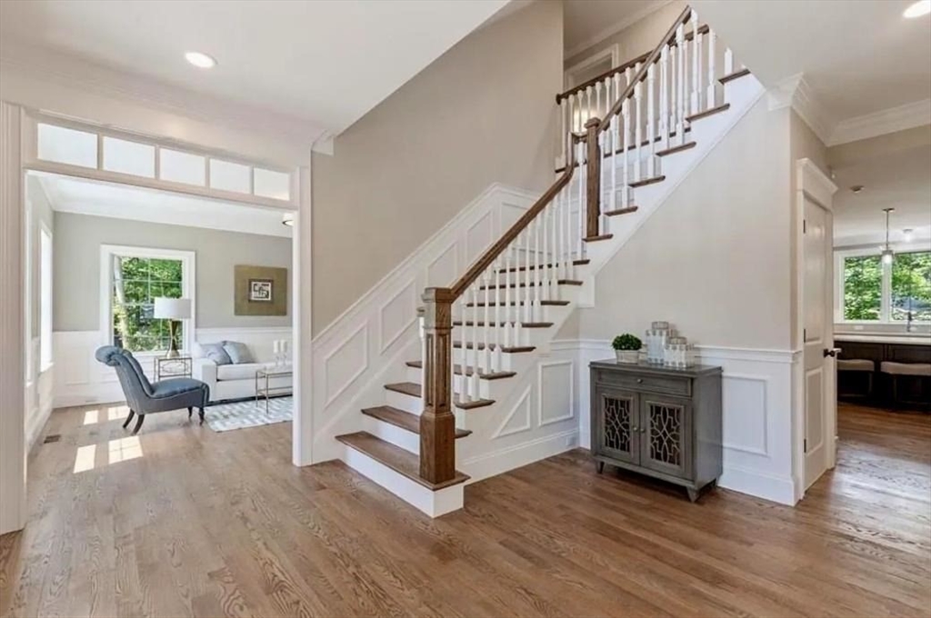 56 Blossomcrest Road Lexington, MA 02421 - Photo 2 of 29 a view of entryway livingroom and hall with wooden floor