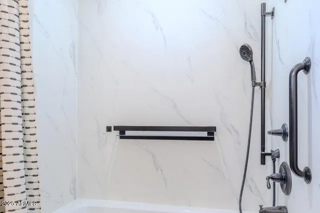 a close view of shower