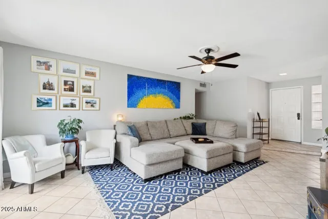 a living room with furniture